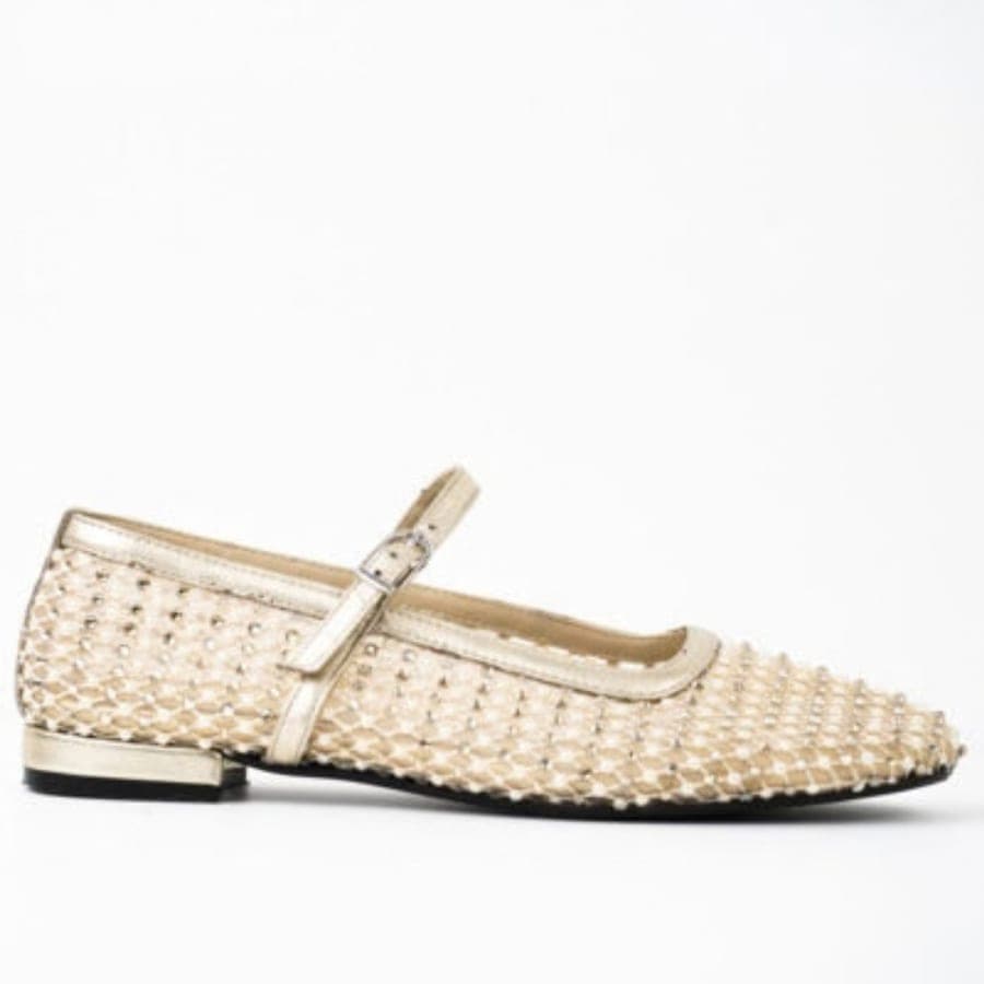 Mare Blu – Mocassin ballerine en cuir – Doré