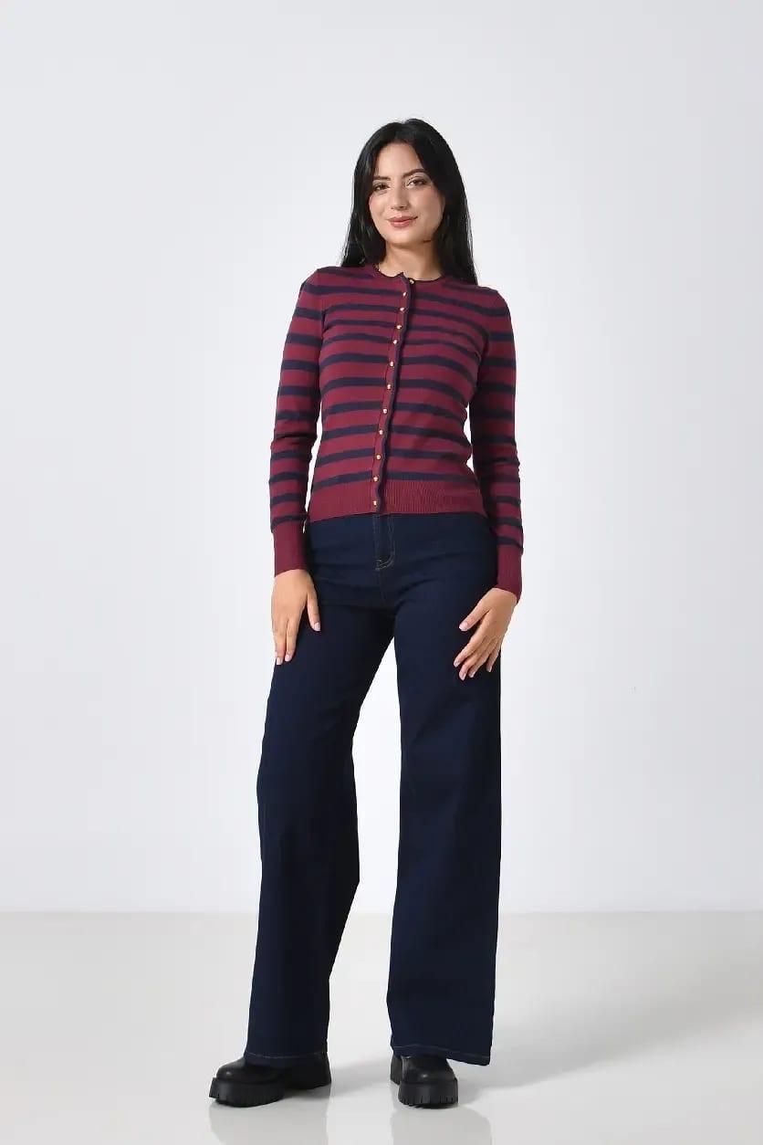 Gilet à boutons – Bordeaux