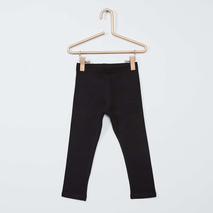 Legging long uni en maille jersey noir