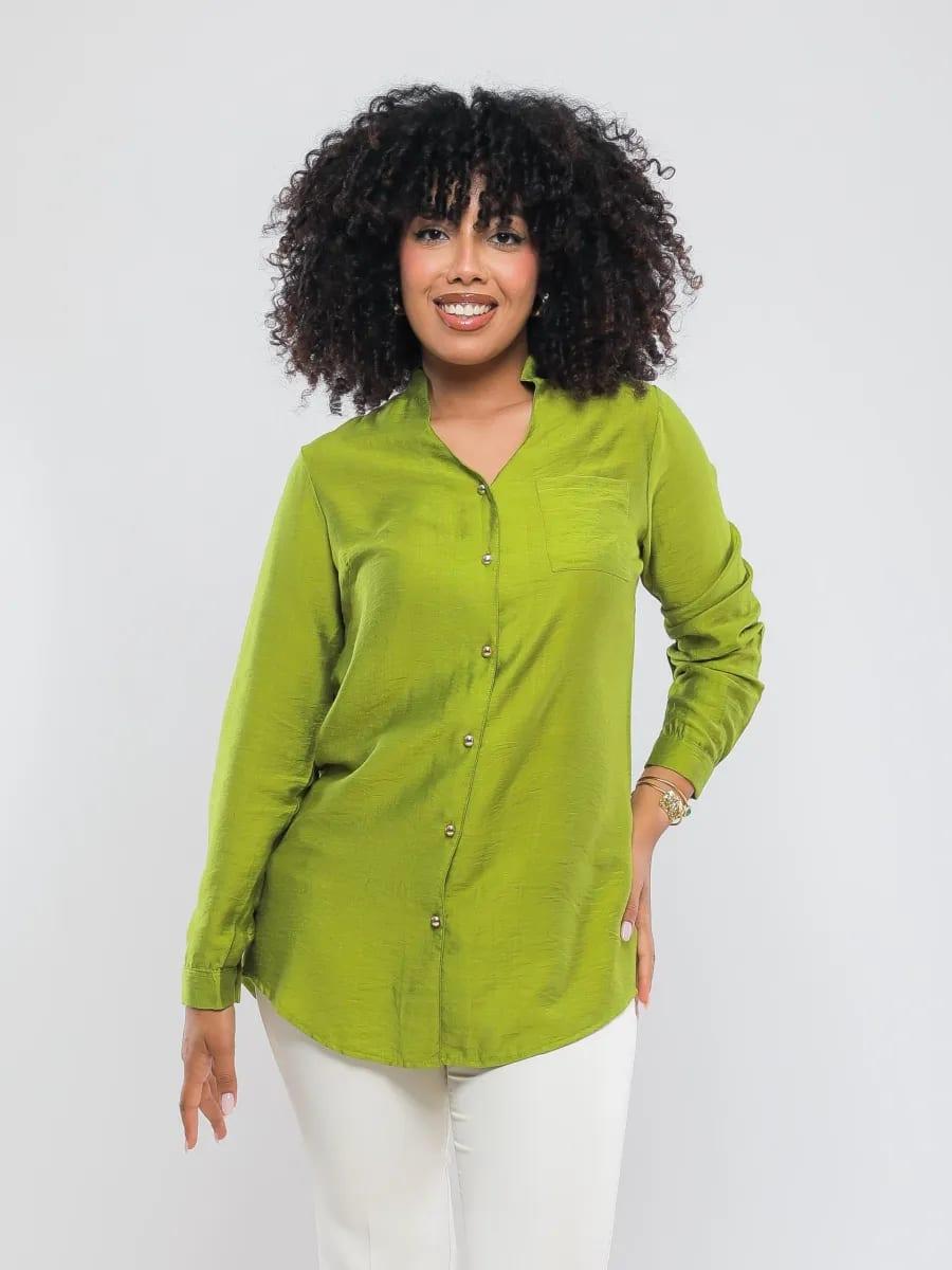 Chemise Longue À Col Cheminée