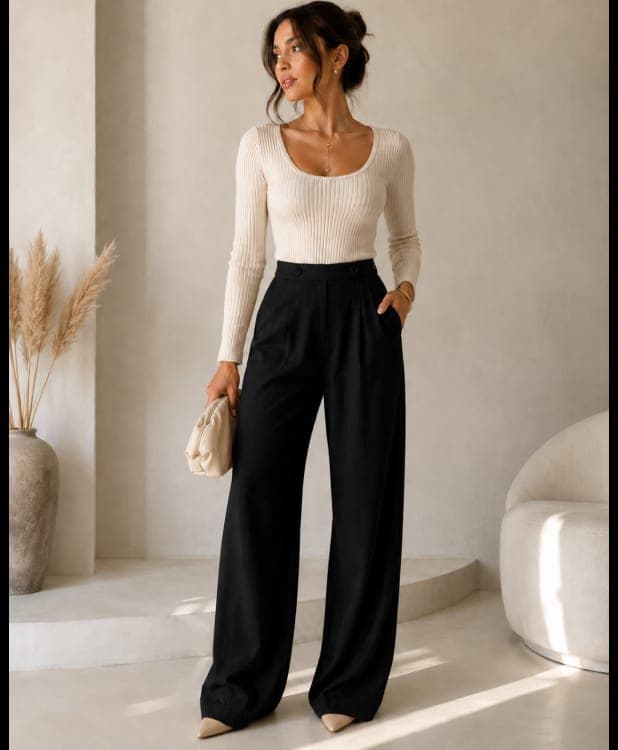 Pantalon Classique Femme - Noir