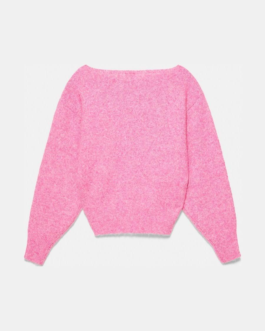 Pull en maille asymétrique – Fuchsia