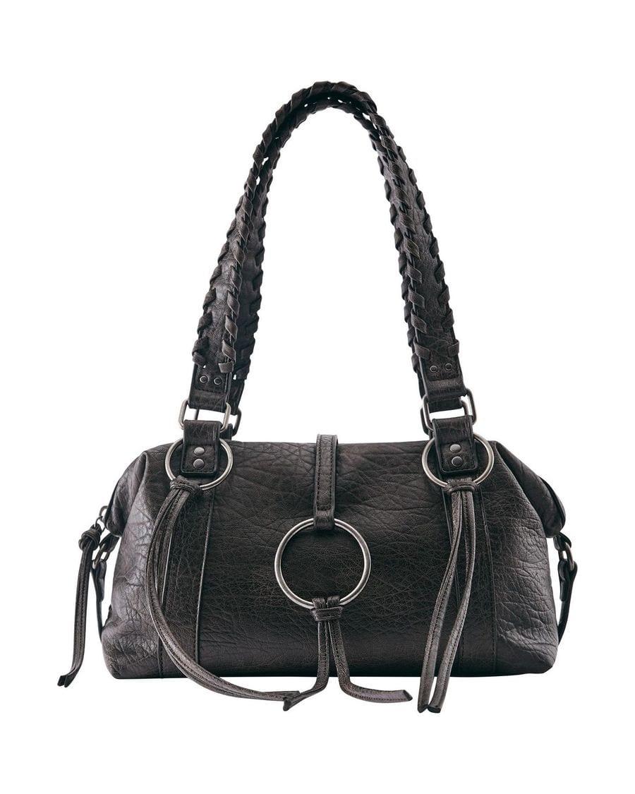 Sac porté épaule à anneaux – Bleu