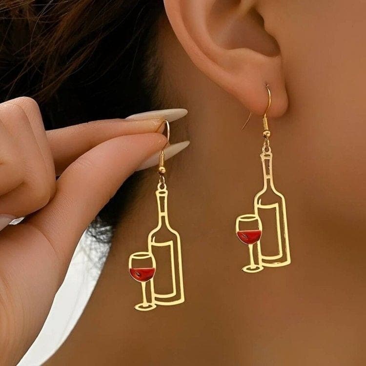 Boucle D'oreille Verre et Bouteille