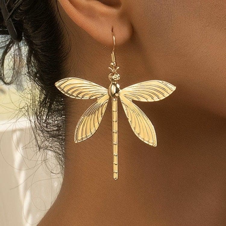 Boucles d'Oreilles Pendantes Libellule